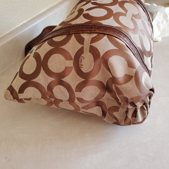 Vintage Coach Poppy Op Art Signature C's Tote Bag Purse c - Picture 8 of 14